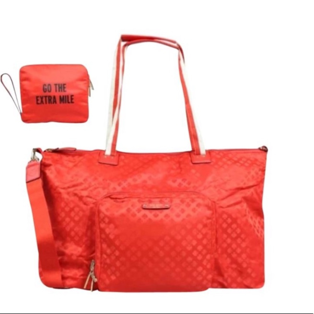 New Kate spade foldable weekend nylon bag red